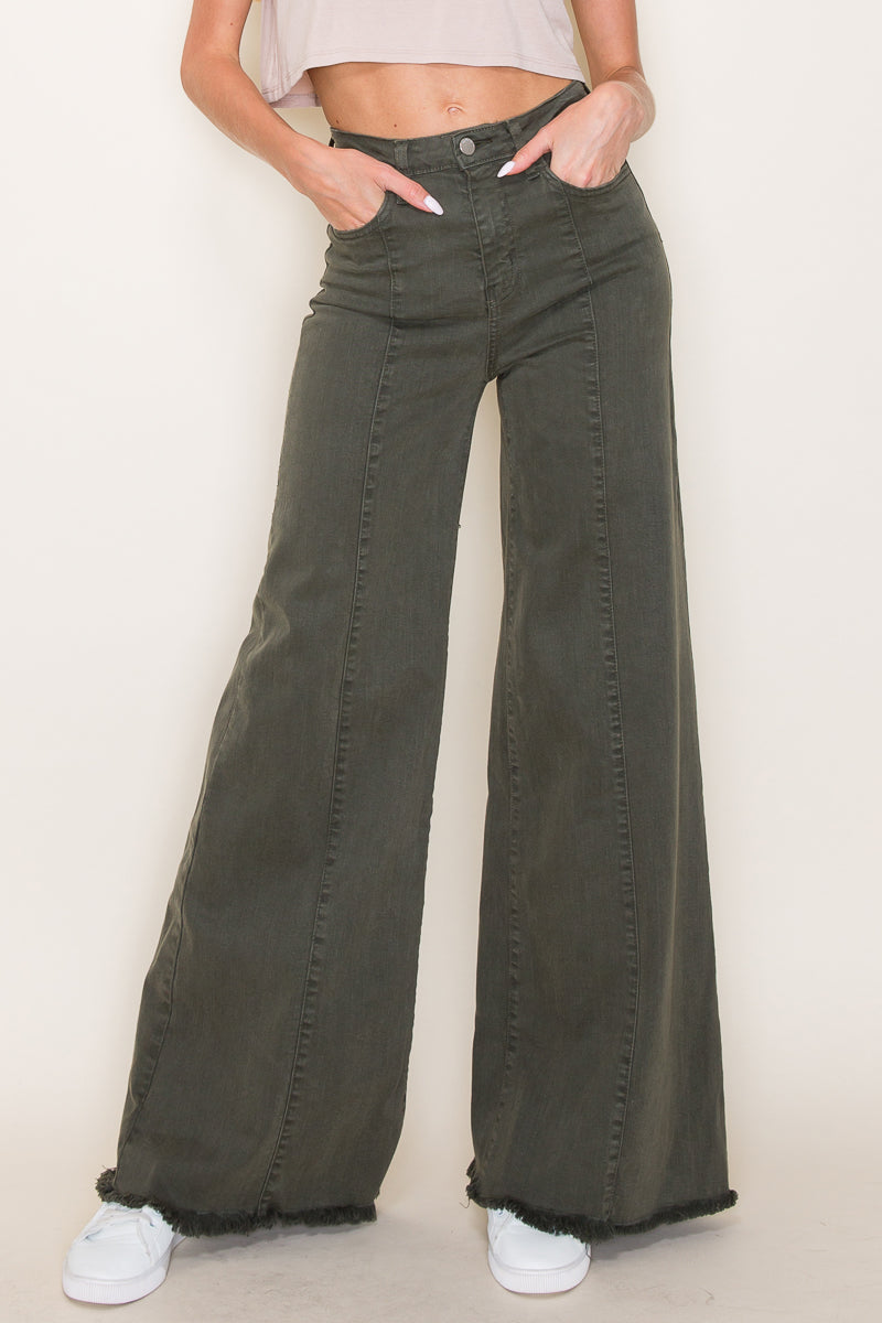 Drift Away Black Knee Slit Denim Flare Jeans Black | O2 Denim Drift Away Black Knee Slit Denim Flare Jeans Black | O2 Denim
