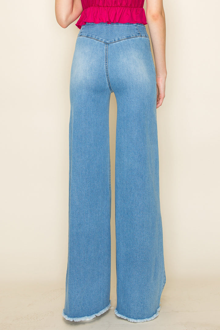 505 Wide Leg Denim Jeans in Pink | O2 Denim