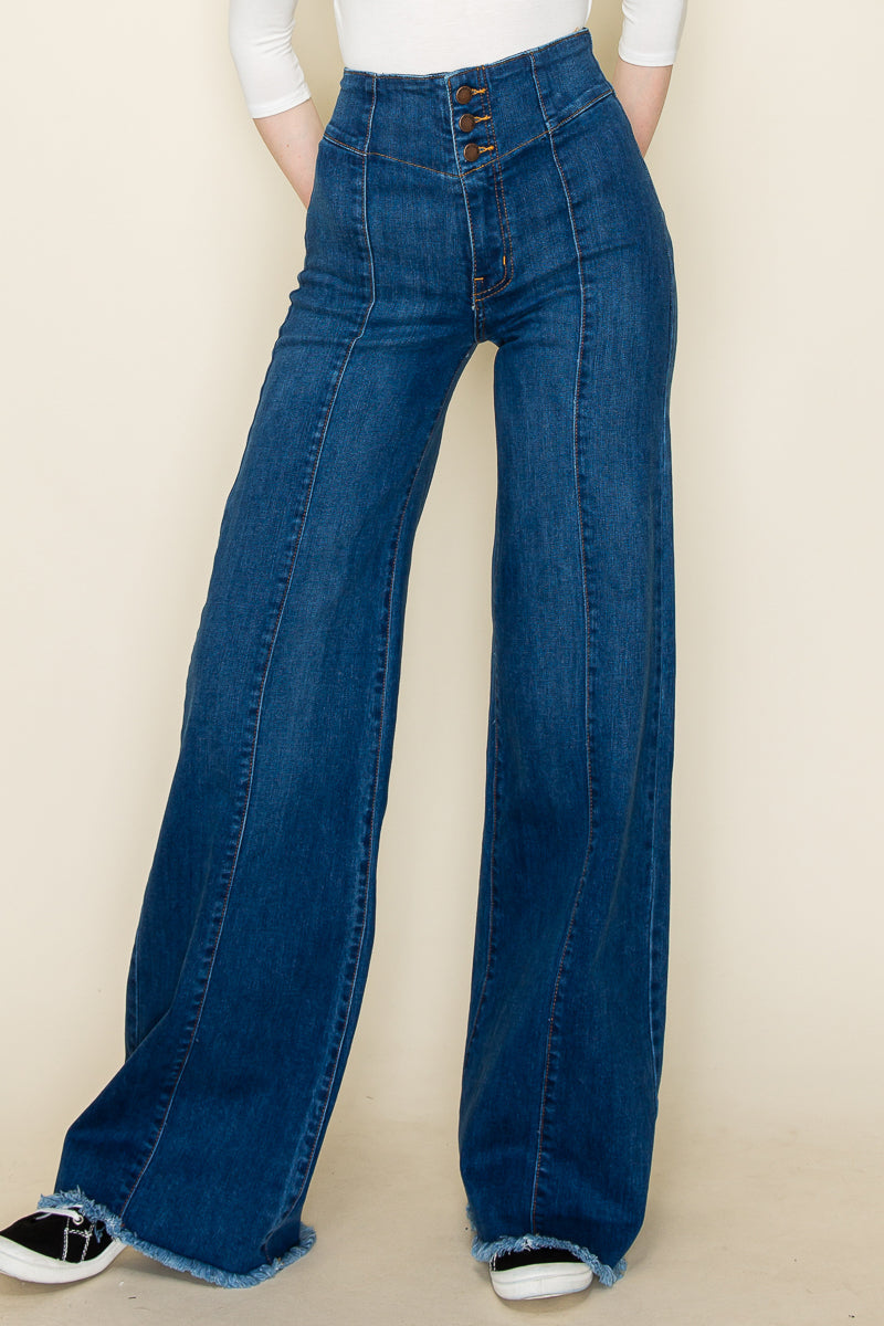 505 Wide Leg Denim Jeans in Pink | O2 Denim