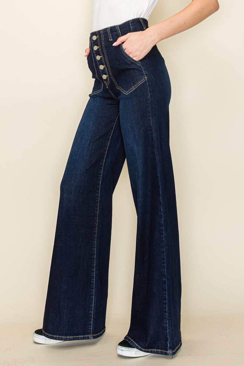 505 Wide Leg Denim Jeans in Pink | O2 Denim