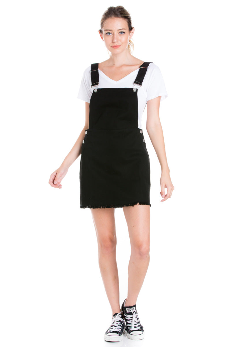 Hit The Road Jack Skirt Overalls Black