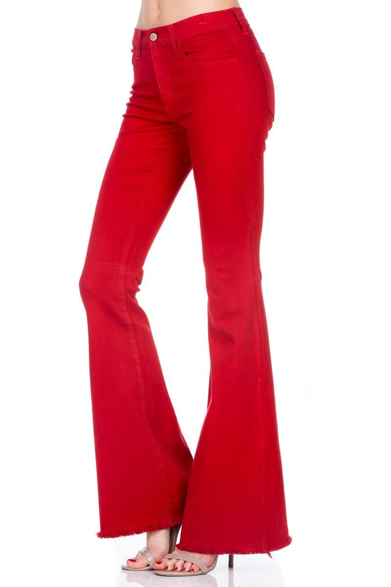 Women's Red Flare Jeans