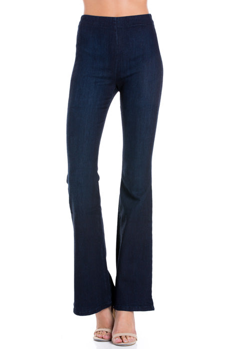 PF3024 Light Wash High Rise Zip Back Flare Denim Jeans | O2 PF3024 Light Wash High Rise Zip Back Flare Denim Jeans | O2