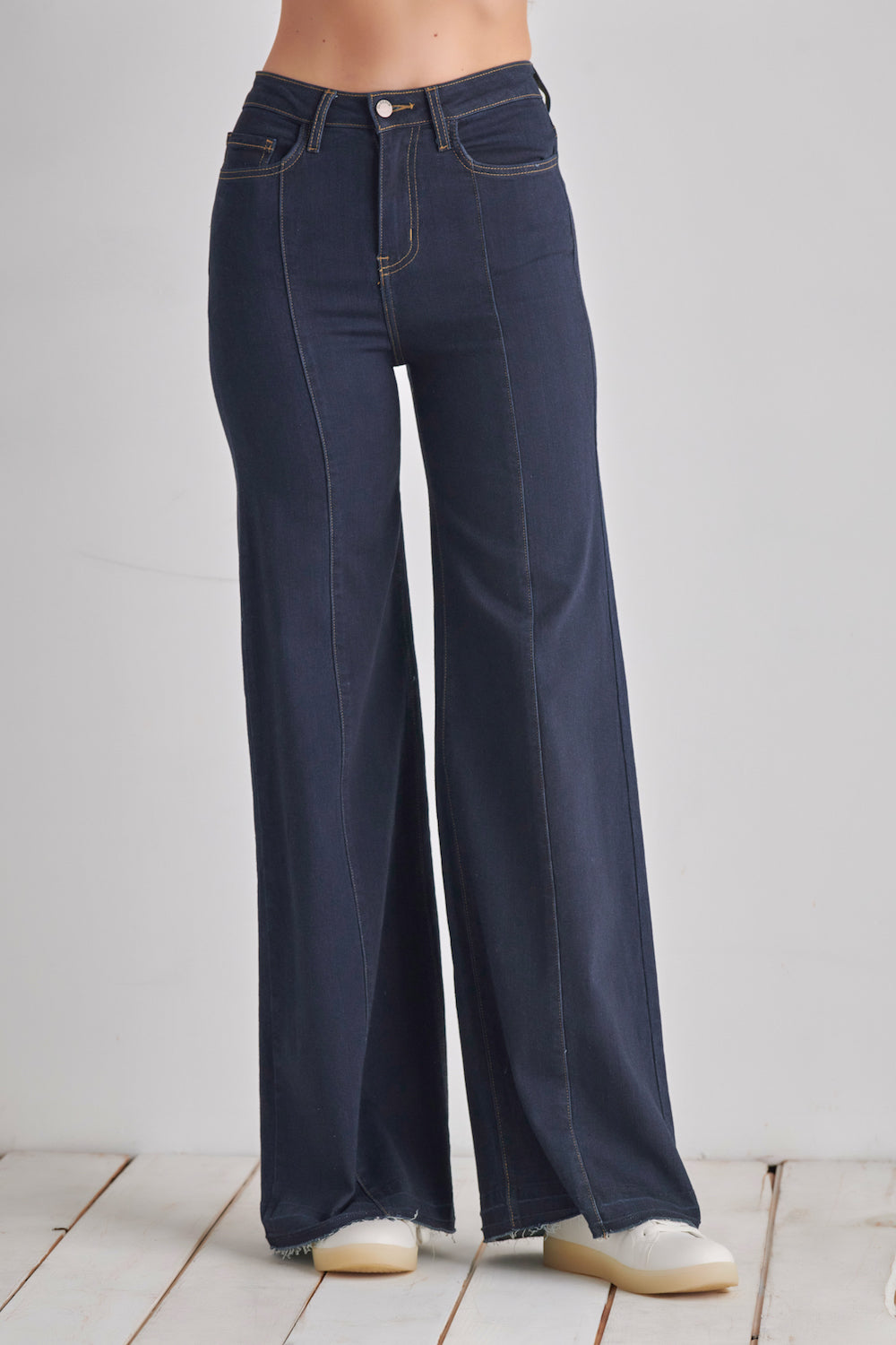 Drift Away Black Knee Slit Denim Flare Jeans Black | O2 Denim Drift Away Black Knee Slit Denim Flare Jeans Black | O2 Denim